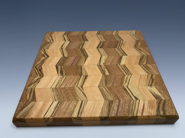 Zebrawood, Cherry, Sapele Chevron Pattern Board